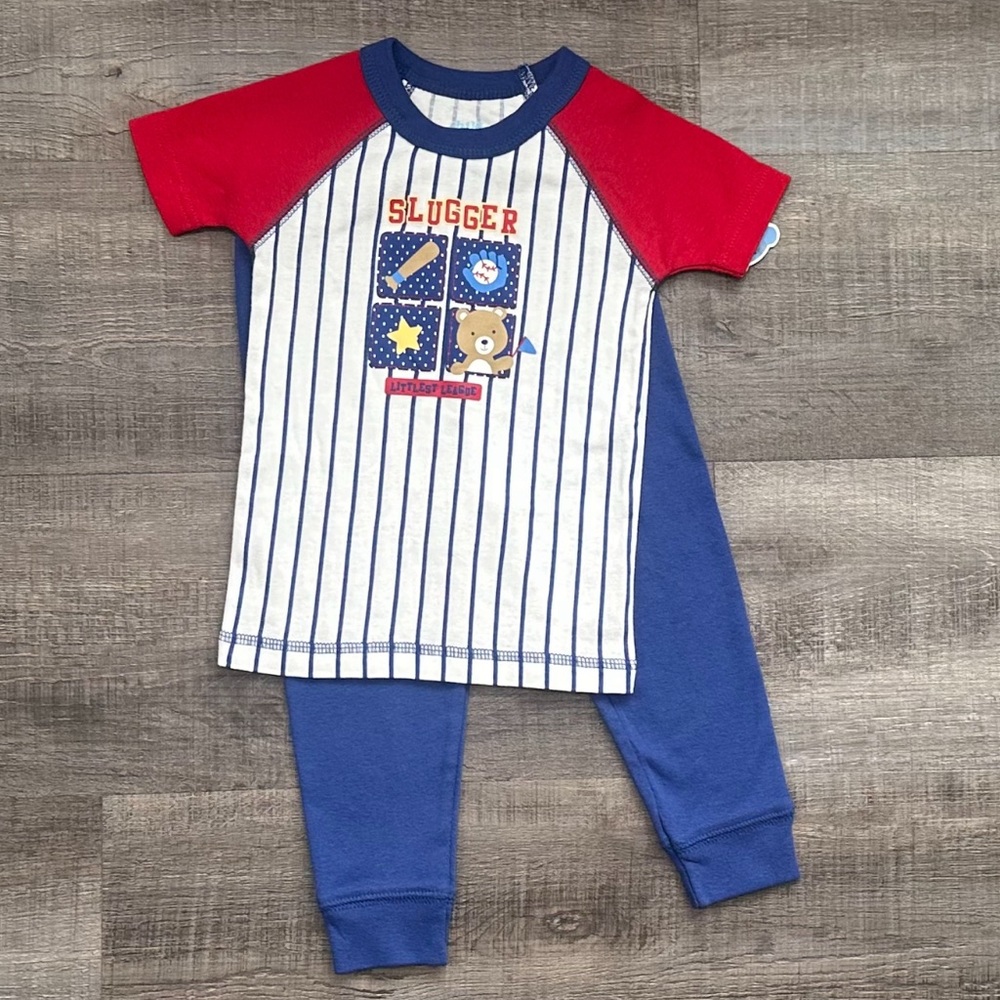 New Baby & Toddler Boy Size 18 Months Slugger Striped Baseball Pajama Set